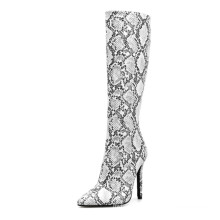 chengdu handmade over the apricot pointed toe snakeskin leather over the knee boots for women